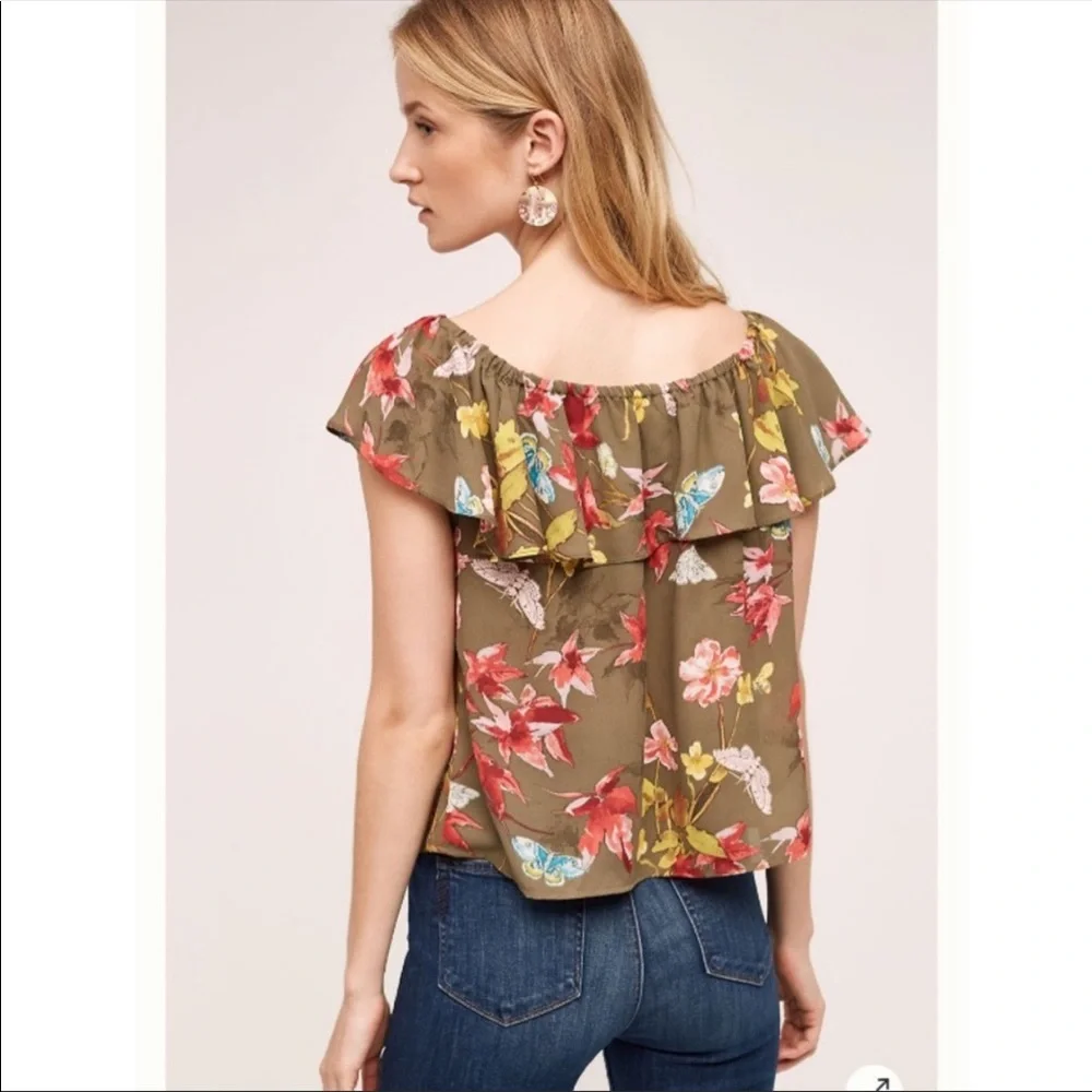 Anthropologie Maeve Vallita Off The Shoulder Floral Top Size S - Picture 5 of 13